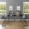 Black L-shaped Computer Desk Corner Table Workstation Office Study Furniture