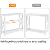 2-Tier Console Table X-Shaped Narrow Entryway Storage Shelves Side Table White