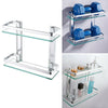 Alu Bath Showering Shelf Storage Rack Glass Corner Wall Holder Caddy Organizers