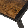 Industrial L-Shaped Work Desk & Storage Shelf Steel Frame Adjustable Feet Brown