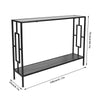 2 Tiers Console Table Industrial Hallway Entryway W/ Shelf Side Slim Table Grey