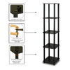 Turn-N-Tube 5-Tier Corner Square Rack Display Shelf, Espresso/Black