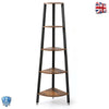 5 TIER CORNER WOODEN FREESTANDING LADDER SHELF UNIT HOME DISPLAY BOOKCASE OFFICE