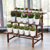 Flower Steps 3 Tier Wooden Plant Ladder Stand Lightweight Wood Garden In/Outdoor