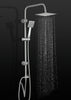 Large Stainless Steel Dual Two Mixer Shower Head Rainfall Rail Hose Riser Set UK