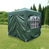 2x2m Green Pop Up Gazebo Marquee Garden Awning Party Tent Canopy with 4 Sides