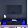 Modern TV Stand 2 Drawers Storage High Gloss Cabinet Sideboard RGB LED Light