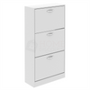 3 Drawer Shoe Cabinet Storage Cupboard Footwear Stand Rack Wooden Unit White New