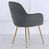 2pcs Velvet Padded Dining Chair Armchair With Metal Legs Home Office Restaurant