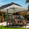 Garden Parasol Banana Cantilever Umbrella Crank Sun Shade Patio Outdoor W/ Base