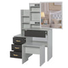 Dressing Table With Drawers Mirror Stool Set Makeup Desk Vanity Table Bedroom