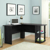 Corner L-shaped Computer Desk Shelves Laptop PC Study Table Wooden Home Office