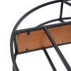 Large Round Wall Unit Industrial Retro Metal Wood Shelf Storage Hanging Rack UK
