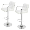 2pcs Bar Stools Leather Chairs Kitchen Breakfast Chairs Swivel Gas Lift 60-80cm