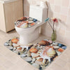 3Pcs Washable No-Slip Bathroom Pedestal Rug Carpet Toilet Lid Cover Bath Mat Set