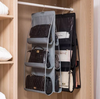 6 Pockets Storage Hanging Bag Handbag Shelf Organizer Holder Wardrobe Closets UK