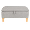 LINEN STORAGE OTTOMAN POUFFE SEAT FOOT STOOL HOME STORAGE BENCH BOX WOODEN LEGS