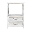 Bedside Table Sofa End Standing Nightstand w/ 2 drawer Bedroom Living Room White