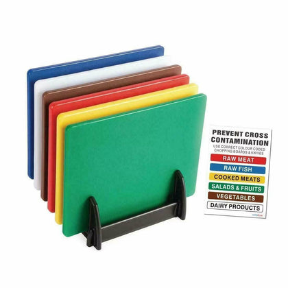 6x Professional Catering Chopping Board Colour Coded Cutting Boards Commercial
