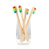10X Bamboo Rainbow Toothbrush Medium/Firm Bristle Wooden Handle Individual Packi
