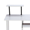 Wooden White Computer Desk Laptop PC Table Shelves Small Corner Workstation