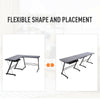 L Shape Desk Straight Corner Table Office Gaming Laminated Sturdy Black