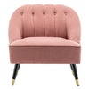 Scallop Back Armchair with Button Tufted Lounge Chair Living Bedroom Sofa Stool