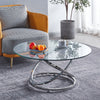 Modern Tempered Glass Coffee Table Side Table Living Room Furniture Chrome Leg