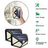 4X 100LED Outdoor Solar Power PIR Motion Sensor Wall Lights Garden Security Lamp