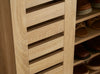 2 Door Oak Wooden Shoe Storage Cabinet Rack Stand Cupboard Slatted Doors