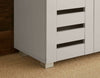 2 Door Grey Wooden Shoe Storage Cabinet Rack Stand Cupboard Slatted Doors