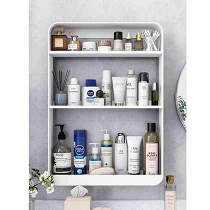 3 tiers Bathroom Wall Mounted Cabinet Cupboard Unit Storage White Furniture UK
