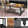 2-Tier Wooden Coffee Table Retro Industrial Style Side Desk Living Room Shelf