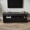 Black 120cm TV Stand Cabinet Unit High Gloss 2 Door Sideboard with LED Lights