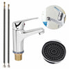 UK Modern Bathroom Taps Basin Sink Mono Mixer Chrome Cloakroom Tap with 2 Hoses.
