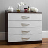 Drawer Chest 4 Drawers High Gloss Storage Bedroom Furniture White & Walnut