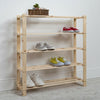 Shoe Rack Storage Unit in Pine 5 Tier Pine Wooden Choice of Sizes