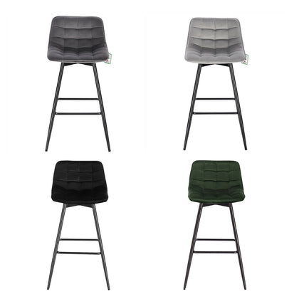 2/4/6x Bar Stool Breakfast Home Kitchen Pub Barstools Velvet Metall Bar Chairs