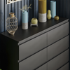 Modern Black 8 Drawer Chest of Drawers Bedroom Wardrobe Cabinet Sideboard Wide