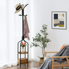 Wooden Coat Stand Hat Umbrella Floor Standing Rack Clothes Hanger Hooks