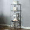 5 Tier Free Standing Adjustable Basket Wire Storage Shelving Rack Organiser