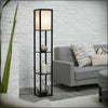 3-Tier Floor Lamp Free Standing Wood Shelf Storage Reading Bedroom Living Room