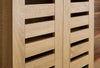 2 Door Oak Wooden Shoe Storage Cabinet Rack Stand Cupboard Slatted Doors