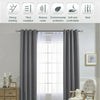 1 Pair (2 Panels) Blackout Curtains Window Curtain Polyester Eyelet Ring Bedroom