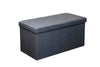 Quilted Top Folding Storage Ottoman Seat Stool Chest Toy Storage Box Linen Look