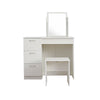 White Dressing Table Vanity Makeup Desk w/ 3 Drawers Large Mirror Stool Bedroom