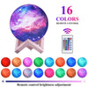 16 Colors LED USB Star Galaxy Moon Lamp w/ Stand Remote 3D Bedroom Night Light