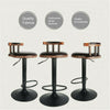 2x Bar Stools Faux Leather Kitchen Cafe Swivel Bar Stool Padded Chair Gas Lift