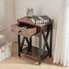 Bedside Table Cabinet Vintage Bedroom Nightstand Side End Table 1 Drawer & Shelf