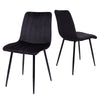Set of 2 Velvet Dining Chairs Soft Padded Seat Metal Legs Modern Office Kitchen